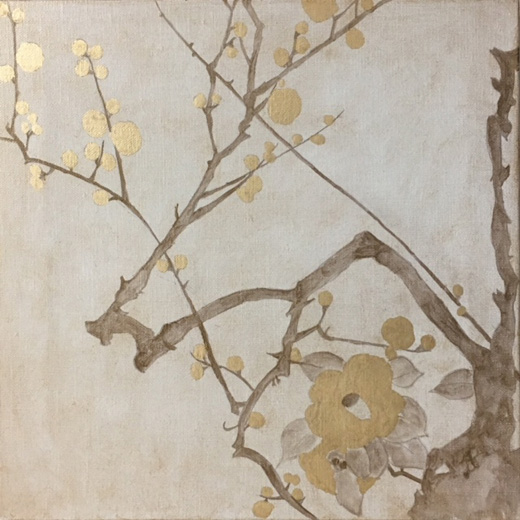梅椿図plum tree & camelia|AKIKO KONDOAKIKO KONDO
