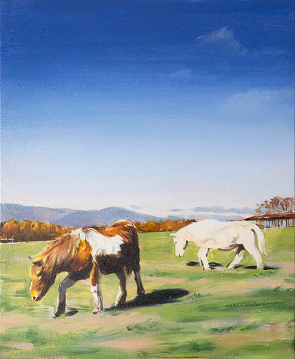 blue sky -horses-