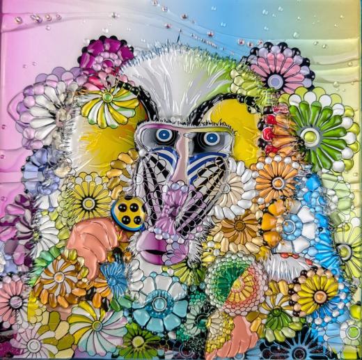 Flower-filled Mandrill