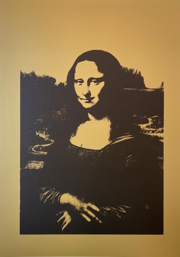 da Vinci's "Mona Lisa" (black on gold)