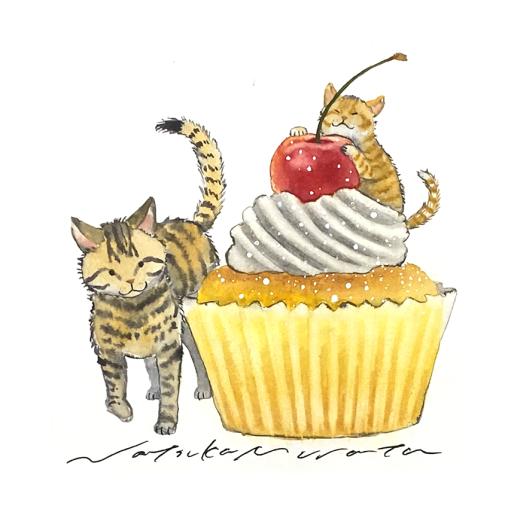 ネコとカップケーキ