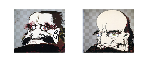 2枚組み「目を見開けど実景は見えず。ただ、己、心、...」,「腕、足がもげ、血噴き出すも、己、...」