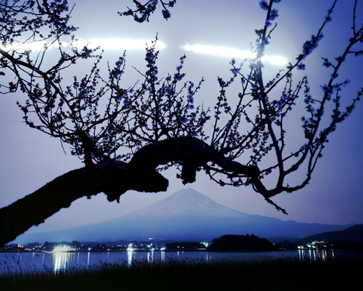 no. 040507 (Mt.Fuji, an ume tree and a moon trial) M