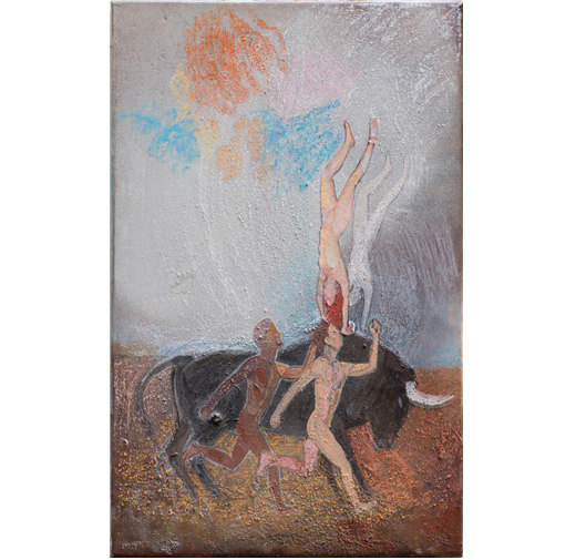 3人のダンサーと雄牛