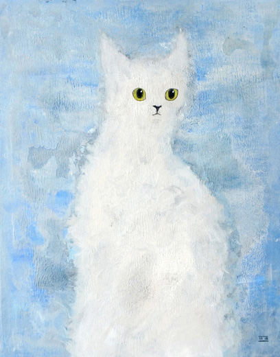 朝方の白猫