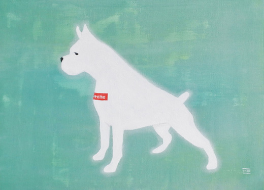 人気ロゴのボクサー犬