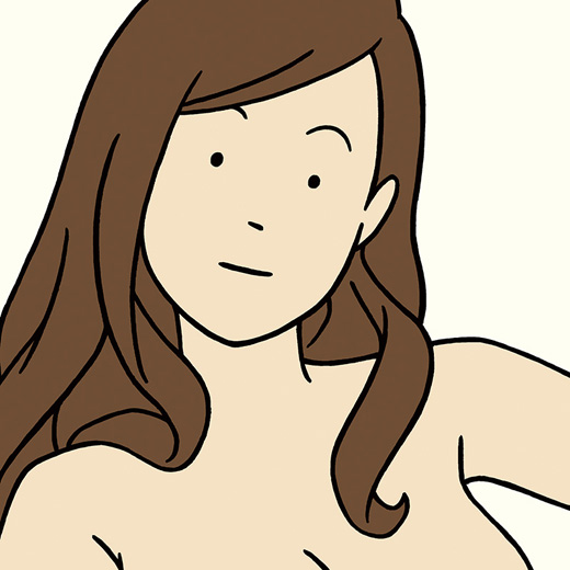 Nude Portrait, Long Brunette
