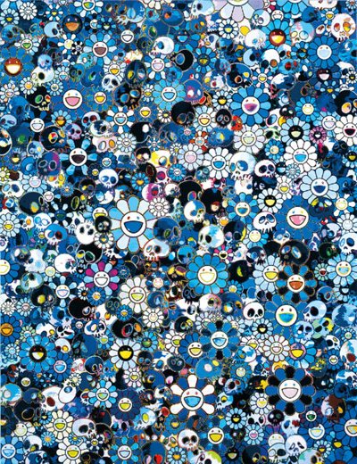 村上隆 ジグソーパズル SKULLS & FLOWERS BLUE SIGNAL美術品/アンティーク